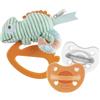 Chicco Set Massaggiagengive e 2 Gommotti Luxe 6-16 Mesi, Massaggiagengive Neonato, Trillino Camaleonte, Anello in Plastica Morbida, PhysioForma Gommotto Luxe, Ciucci in Silicone Morbidi e Delicati