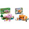 LEGO Minecraft La Casa del Baby Porcellino + Il Bundle della Casa della Volpe Regali di Compleanno per Bambini, Ragazzi e Ragazze 21268 + 21178