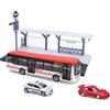 Burago Bburago -1/64 TRASPORTI PUBBLICI - Playset Bus/Tram + Stazione + 2 veicoli - 1/64°, Casuale