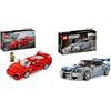 LEGO Speed Champions Ferrari F40 + 2 Fast 2 Furious Nissan Skyline GT-R (R34) Giocattolo Modello da Costruzione di Auto da Corsa 76934 + 76917
