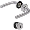 Vachette Set di maniglie per porta su rosette chiave L LOGIO - per porta della camera e dell'ufficio - Materiale alluminio resistente - Garanzia 10 anni - Finitura argento