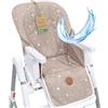 Totsy Baby Copri seggiolone pappa universale - copriseggiolone bambino e bambina cuscino imbottitura riduttore per sedia con un rivestimento impermeabile stabile certificato Oeko-Tex Beige con stelle bianche