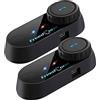 FreedConn Interfono Moto con Radio FM, FreedConn TCOM-VB Auricolare Bluetooth per Casco con Cancellazione del Rumore per Un Massimo di 2-3 Motociclisti, per Moto/Moto da Cross（Doppio）