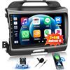 CAMECHO 2+64G 9 Pollici Autoradio per Kia Sportage 2010-2016 con HD Touchscreen, Android 13 Senza Fili Carplay Android Auto Bluetooth Radio con WIFI GPS FM/RDS Mirror Link + Telecamera Posteriore