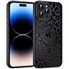 Coiwxmoi Cover Magnetica per iPhone 12 Pro Max 6,7, Compatibile con MagSafe, Custodia Traslucida Matte con Aesthetic Disegno Leopardata, Sottile TPU Hard PC Antiurto Ragazze Protettiva Case, Nero 02
