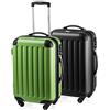 HAUPTSTADTKOFFER - Spree - Set di 2 Valigie Trolley rigido con estensione, ABS, TSA, 4 ruote, 55cm, Verde mela-Nero