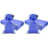 Decoraparty 50 Buste Blu Metallizzato, per Festa Compleanno, Celebrazione, Natale, Gift Bag, Confezione Regalo Dono, Sacchetti in Plastica Polipropilene ppl Eleganti Lucide - 35 x 50 cm