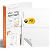 OFITURIA Fogli A4 di Etichette Adesive Bianche, Crea i tuoi Adesivi Personalizzati per qualsiasi Superficie, Carta A4 Adesiva Sicura, Etichetta Adesiva per Stampare - Ofituria (2 per foglio, 10 fogli)