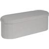 Bonlife Cassapanca, Pouf Contenitore, Portaoggetti Baule, Poggiapiedi Pieghevole Ovale, per Ingresso, Soggiorno e Camera da Letto, Grigio, 110x38x38 cm