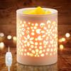 BORDEAG Scaldacere in ceramica, lampada profumata elettrica, lampada aromatica per cera profumata, lampada profumata in ceramica, profumata per ambienti con tealight, fornello per oli essenziali per