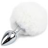 BONDAGERIE® Anal Plug Pompon Coniglietta di colore bianco, uomo donna coppia dilatatore Taglia M