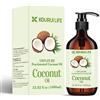 KOURUILIFE Naturals Bio Frazionato Olio di cocco - Olio massaggiante rilassante olio vettore liquido per diluire gli oli essenziali, crema idratante e ammorbidente per pelle, corpo e capelli - 33,8 fl oz