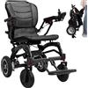 ZHaelyx Sedia a Rotelle Elettrica per Anziani Sedia a Rotelle Elettrica Pieghevole Leggera Carrozzina Elettrica Sedia a Rotelle Elettrica con Doppio Motore per Casa (BLACK, 10AH)