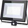 Aigostar Faretto con Sensore di Movimento，100W 10000lumen Faro LED Esterno，Bianco Naturale 4000k，IP65 Impermeabile Faretti LED per Giardino， Cortile，Patio，Garage