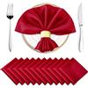 Horbaunal Confezione da 16 tovaglioli di raso rossi 47 x 45 cm, quadrati morbidi tovaglioli da tavola, tovaglioli in tessuto setoso, decorazione da tavolo per matrimoni, banchetti, feste