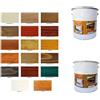 ZAMBOTTO VERNICI Impregnante cerato a solvente da 5 litri in vari colori + Flatting cerato a solvente trasparente da 5 litri per legno da interni ed esterni (SATINATO, 112 - Rovere Scuro)