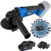 ENG PRO Smerigliatrice Angolare 125 mm - Linea Professionale a Batteria ONE4ALL 20V - 10000 RPM, Disco da Taglio Incluso, 2 Batterie 2.0Ah e Caricabatteria - ENG PRO
