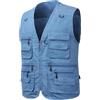 Yukirtiq Uomo Gilet da Pesca Giubbino Smanicato ad Asciugatura Rapida Gilet da Lavoro Reporter Gilet da Caccia Fotografi Giacche Gilet da Safari con Multitasche, Blu, M