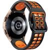 SOLOLUP Cinturino Sportivo Compatibile per Samsung Galaxy Watch 6/5/4 40ｍｍ 44ｍｍ/Watch 5 Pro 45mm/Watch 6 Classic 43mm 47mm/Watch 4 Classic 46mm 42mm,25mm Cinturino di Ricambio in Morbido Silicone，Arancia Nera