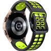 SOLOLUP Cinturino Sportivo Compatibile per Samsung Galaxy Watch 6/5/4 40ｍｍ 44ｍｍ/Watch 5 Pro 45mm/Watch 6 Classic 43mm 47mm/Watch 4 Classic 46mm 42mm,28mm Cinturino di Ricambio in Morbido Silicone，Verde Nero