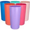 Yalin Bicchieri di plastica da 760 ml, Coppe Plastica, Bicchieri grandi, Bicchieri da tè freddo, Infrangibili, Lavabili in lavastoviglie, Senza BPA, Set di 6 in 6 Colori Assortiti