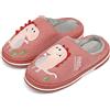 INMINPIN Inverno Pantofole da Casa Bambini Caldo Peluche Pantofola da Invernali Carino Dinosauro Comode Ciabatte Interne di Cotone per Ragazze Ragazzi,Rosa Grigio,30/31 EU = Fabbricante 32/33