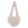 Syrads Borsa a tracolla da donna Borsa a tracolla retrò Fluffy Women Soft Fluffy Fuzzy Plush Top Handle Purse,Beige