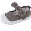 LACOFIA Scarpe da Scuola per Bambini Mary Jane Sneakers di Tela Bowknot per Ragazze Grigio 27
