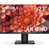 KOORUI Monitor 27 Pollici, 4K Schermo PC UHD(3840x2160), IPS, 4ms, 60Hz, 2x HDMI 2.0 & DisplayPort 1.4, Adaptive Sync, HDR10, VESA 100x 100mm, 90% DCI-P3, Cura Degli Occhi