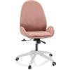 HJH Office 729429 Sedia da scrivania AVEA Velluto Pink Sedia girevole regolabile in altezza con schienale alto ed ergonomico