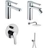 Bongio O\'clock miscelatore lavabo, bidet, doccia incasso con deviatore e soffione con doccetta