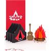 Cologne Cards '3d pop up carta Camping - Tenda AM falò & chitarra - Biglietti di compleanno Path Finder, carta - Buono viaggio campeggio biglietti d' invito & BUONO REGALO