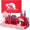 Cologne Cards Biglietto di auguri Barcellona - Biglietto pop-up 3D con skyline & Sagrada Familia - mappa della città come souvenir, invito e buono di viaggio per la Spagna, vacanze e City Trip Barcellona