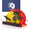 Cologne Cards Biglietto pop-up Surfer Sunset Beach - Biglietto di auguri di compleanno, biglietto d'invito, vacanze, buono di viaggio per surf, Florida come regalo, confezione regalo tavola da surf