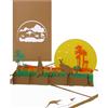 Cologne Cards Biglietto tridimensionale di auguri con canguro con motivo Australia, cartolina di invito per un viaggio in Australia, biglietto di compleanno 3D con canguro, invito per andare allo zoo con canguro