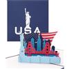 Cologne Cards Biglietto pop-up con scritta in lingua inglese U.S.A. - Stars & Stripes, biglietto di auguri 3D, per compleanno, buono di viaggio, souvenir, invito per viaggi a New York e negli Stati Uniti