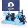 Cologne Cards Biglietto pop-up Barcelona - Panorama con Sagrada Familia - Biglietto di auguri 3D, souvenir, invito, regalo e buono di viaggio per la Spagna, vacanze e viaggi in città