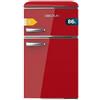 Cecotec Mini Frigorifero Retro Bolero Coolmarket 2D Origin 86 Red E. Due Porte Rosso di 89,3cm di Altezza e 48,7 di Larghezza con Capacità di 86L, Classe Energetica E, Led Interno e Maniglia Cromata