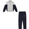Champion Legacy Script Shop Color Block (220290) -Soft Compact Powerblend Fleece High-Neck Tuta Sportiva, Grigio Melange/Blu Marino (NOXM/NNY), L Uomo