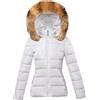 Vogrtcc Giacca invernale in pelliccia per le donne Plus Size Cappotto con cappuccio da donna Parka caldo piumino cappotto femminile, Bianco 2, L