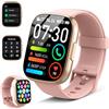 Poounur Smartwatch Uomo Donna for Men and Women, HD Touch Screen, Fitness Watch with Monitoring, Heart rate Monitor. 1.95 Orologio Smartwatch Contapassi/Cardiofrequenzimetro/Sonno, Rosa