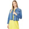 Tommy Hilfiger Giacca in denim elasticizzato da donna, Bianco brillante, Large