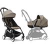 Stokke Passeggino Stokke YOYO3 con Newborn Shell - Include telaio nero, YOYO 6+ Color Pack (Taupe) e Newborn Shell (Taupe)