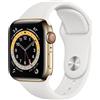 Apple Watch Series 6 Acciaio inossidabile 40 mm (2020) | oro | Cinturino Sport bianco