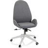 HJH Office 729432 Sedia da scrivania AVEA I Tessuto Grigio Sedia girevole regolabile in altezza con schienale alto ed ergonomico