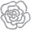 Bling Jewelry Grande Dichiarazione Di Moda Sparkling Party Rose Flower Forma Open Pave Cristallo Matrimonio Spilla Pin Per Donne Argento Placcato Rodio Ottone