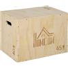 HOMCOM Box Jump a 3 Altezze Regolabili per Casa e Palestra, in Legno di Faggio, 45x40x60 cm