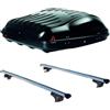 PROPOSTEONLINE Set BOX + Barre Portatutto realizzato per SUZUKI GRAND VITARA 1998-2005 capiente 335 Litri Colore Nero con 2 Serrature Barre 127 CM c/Serratura
