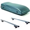 PROPOSTEONLINE Set BOX + Barre Portatutto realizzato per SUZUKI GRAND VITARA 1998-2005 capiente 355 Litri in Acquamarina con Chiavi Barre 127 CM c/Serratura