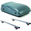 PROPOSTEONLINE Set BOX + Barre Portatutto realizzato per SUZUKI GRAND VITARA 1998-2005 capiente 300 Litri in Acquamarina con Chiavi Barre 127 CM c/Serratura